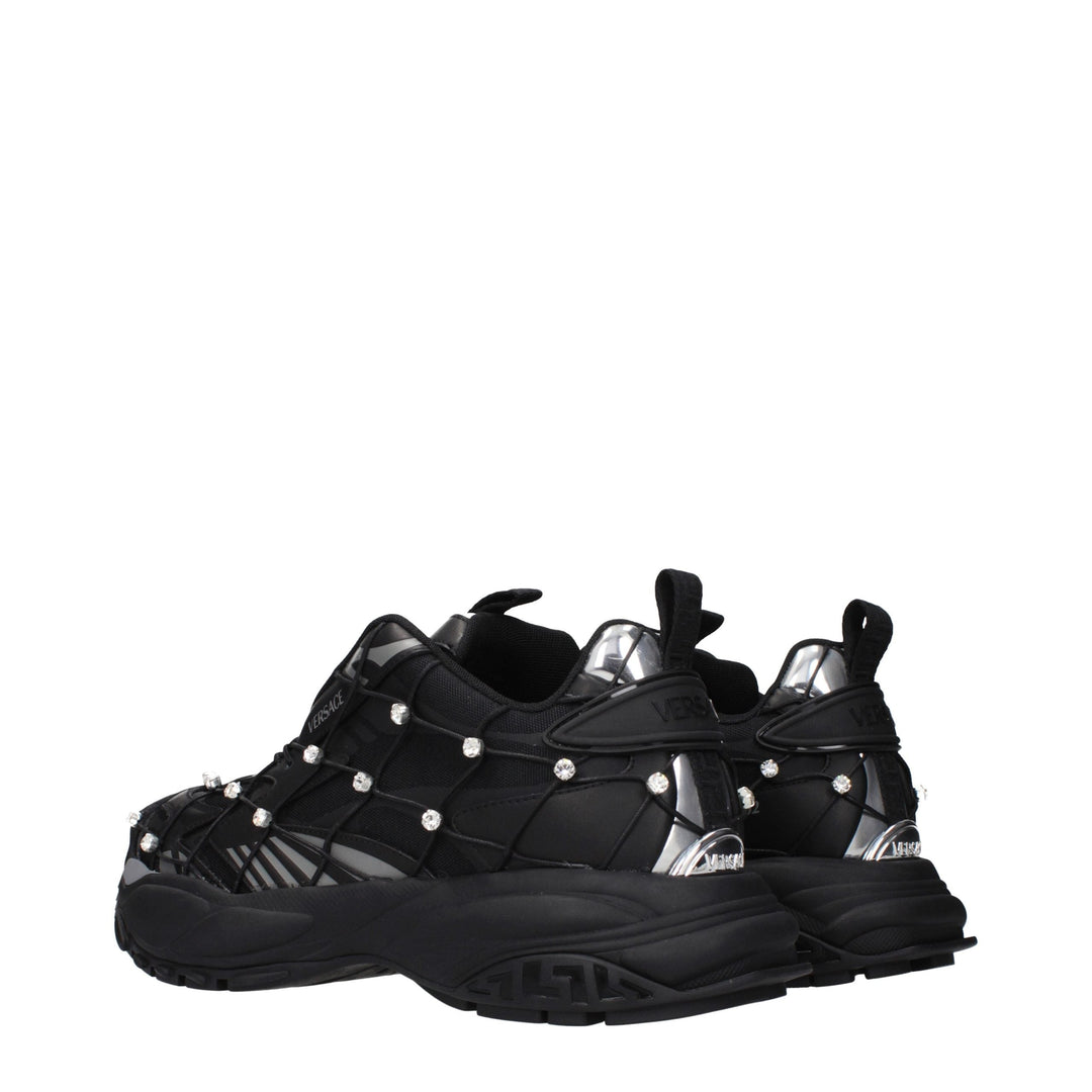 Versace Black Fabric Sneakers