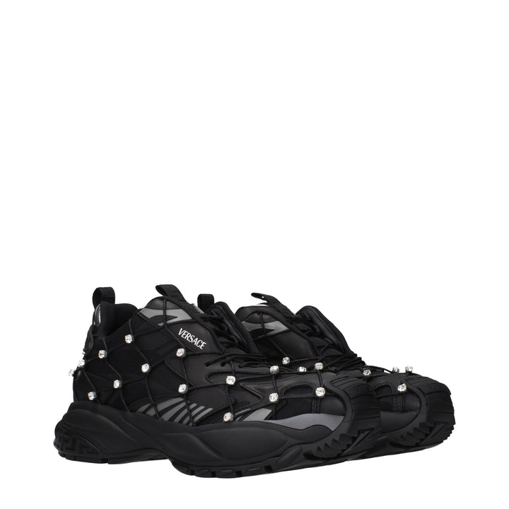 Versace Black Fabric Sneakers