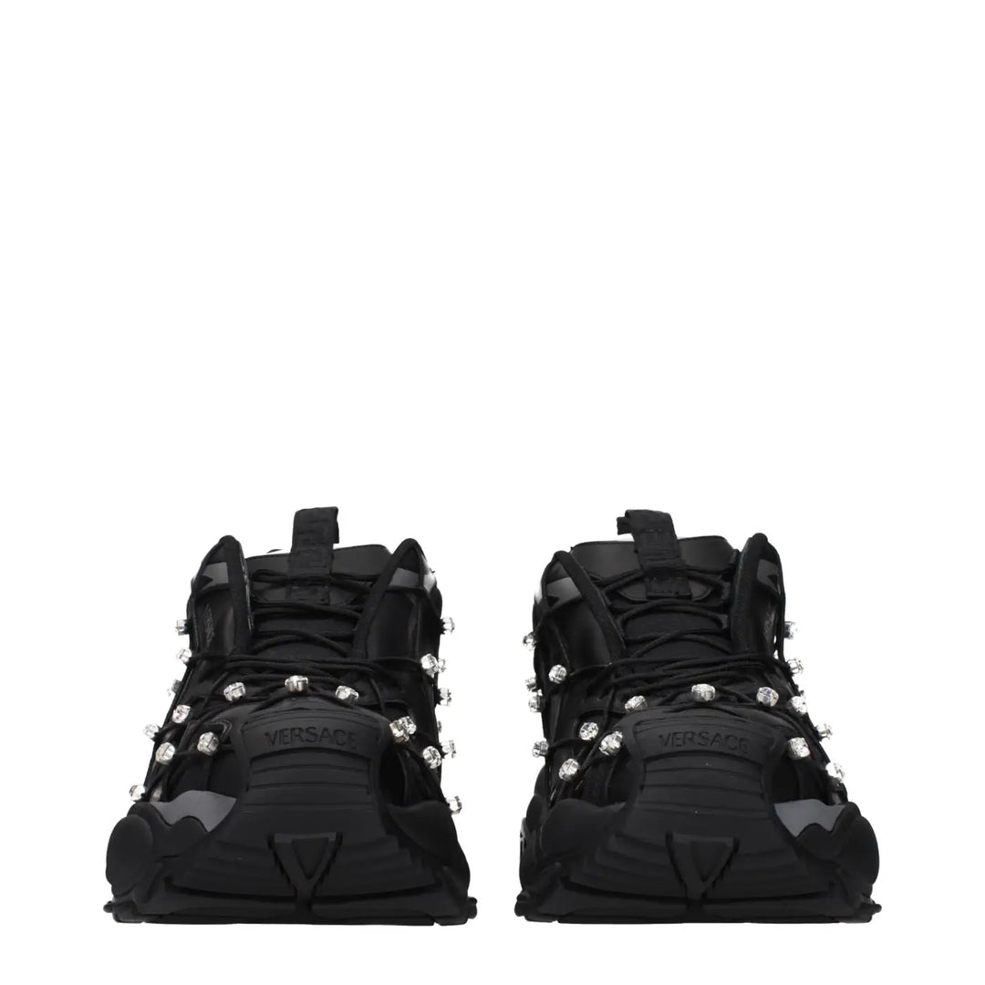 Versace Black Fabric Sneakers