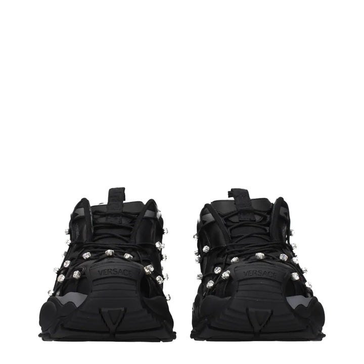 Versace Black Fabric Sneakers