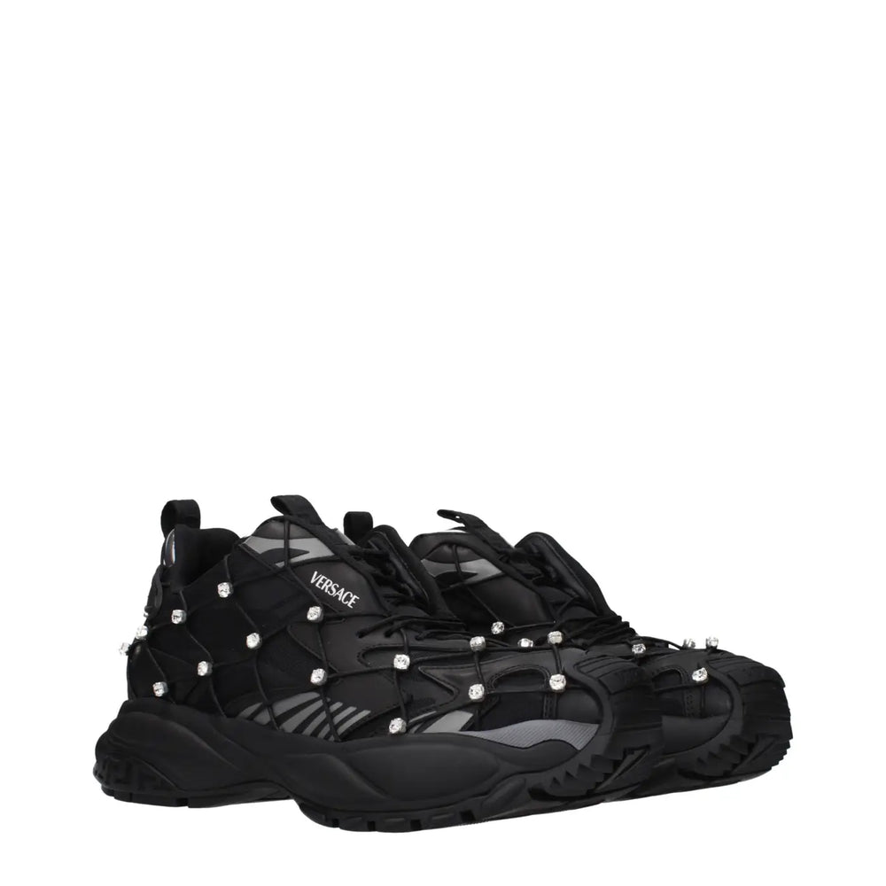 Versace Black Fabric Sneakers