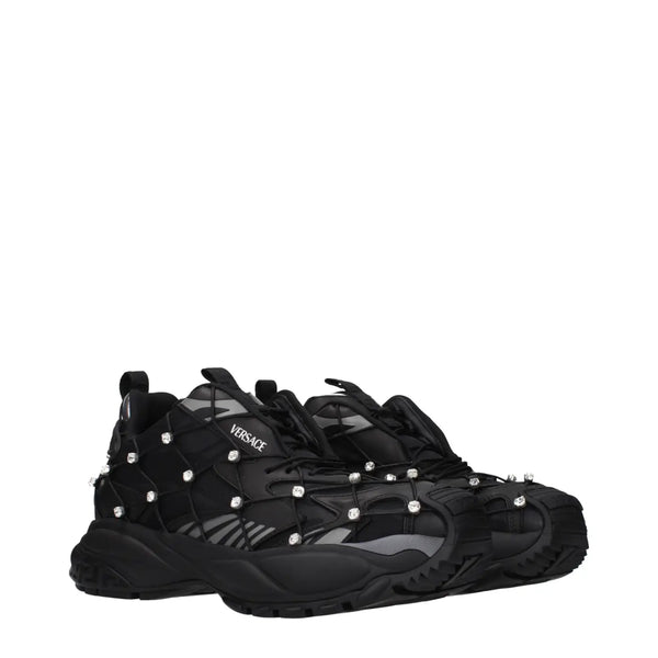 Versace Black Fabric Sneakers