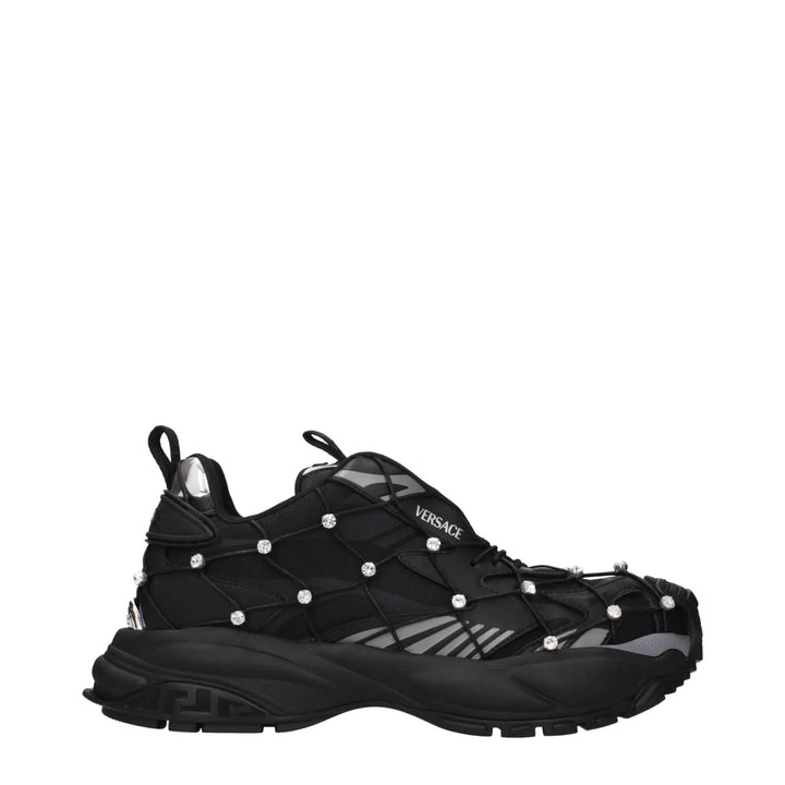 Versace Black Fabric Sneakers