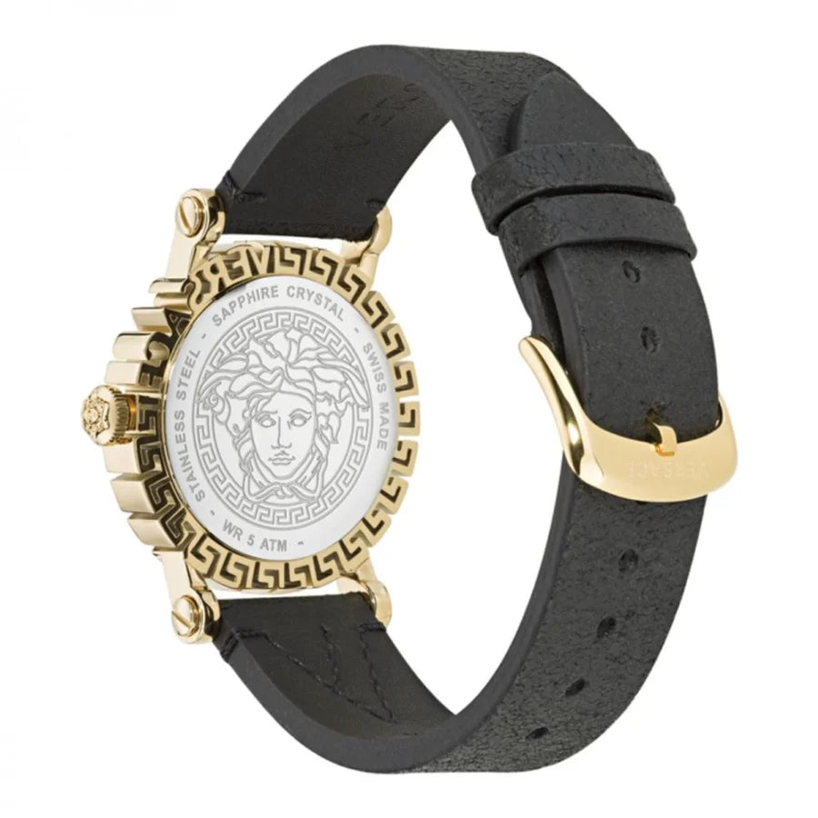 Versace Black Fur Dress Watch