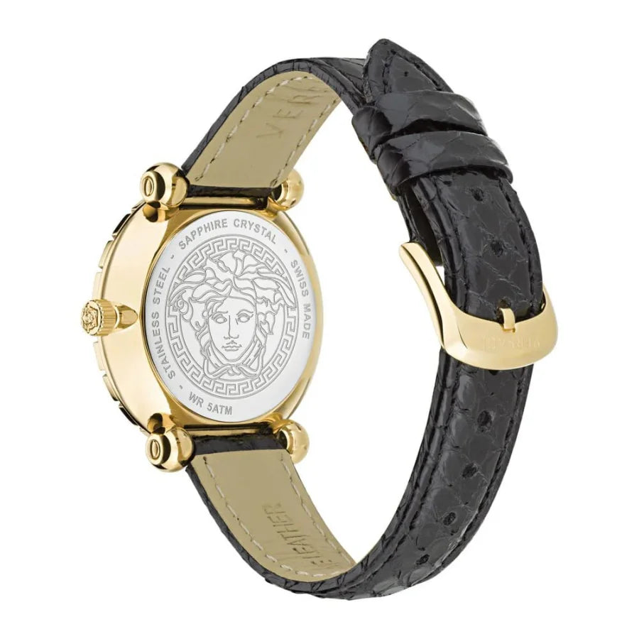 Versace Black Fur Dress Watch