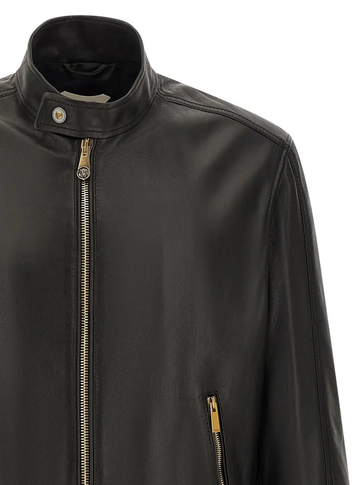 Versace Black Lamb Leather Jacket