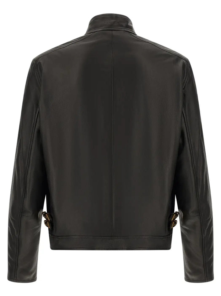 Versace Black Lamb Leather Jacket