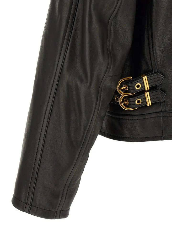 Versace Black Lamb Leather Jacket