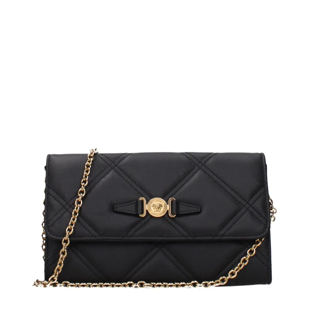 Versace Black Leather Clutch Bag