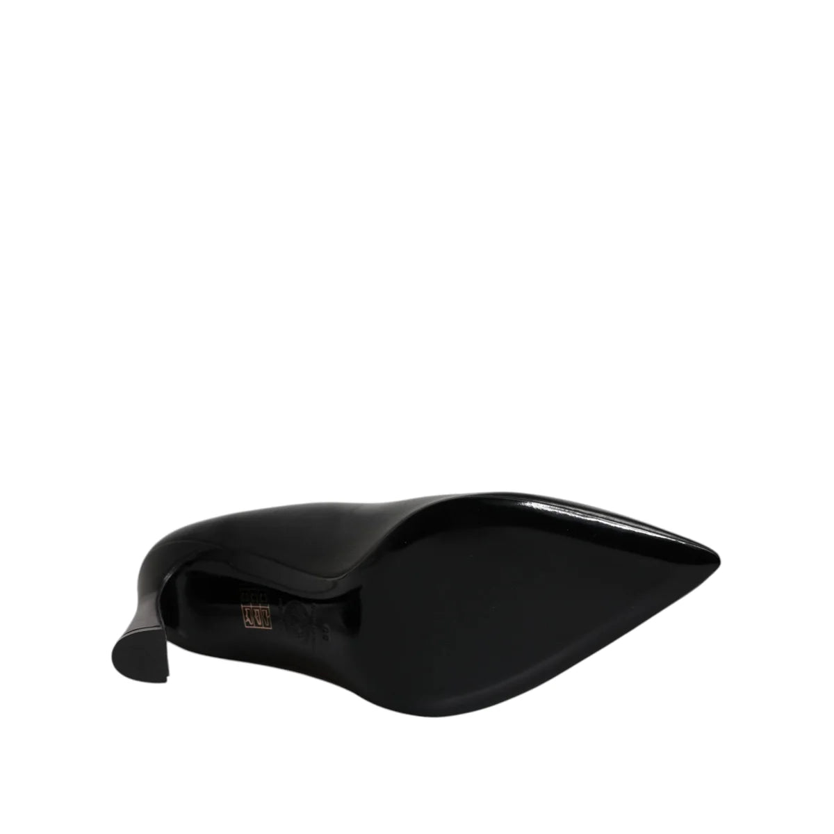 Versace Black Leather Logo Plaque High Heels Pumps Shoes