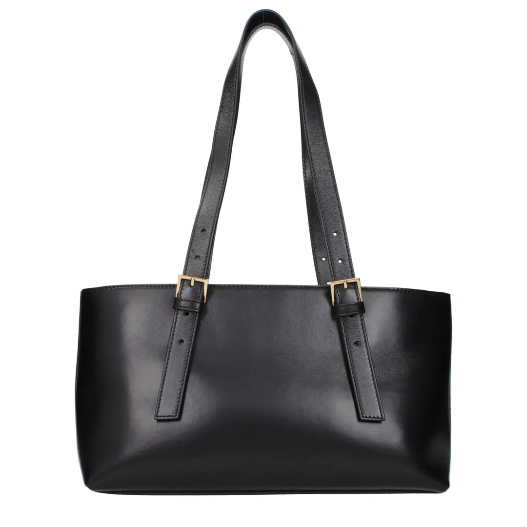 Versace Black Leather Shoulder Bag