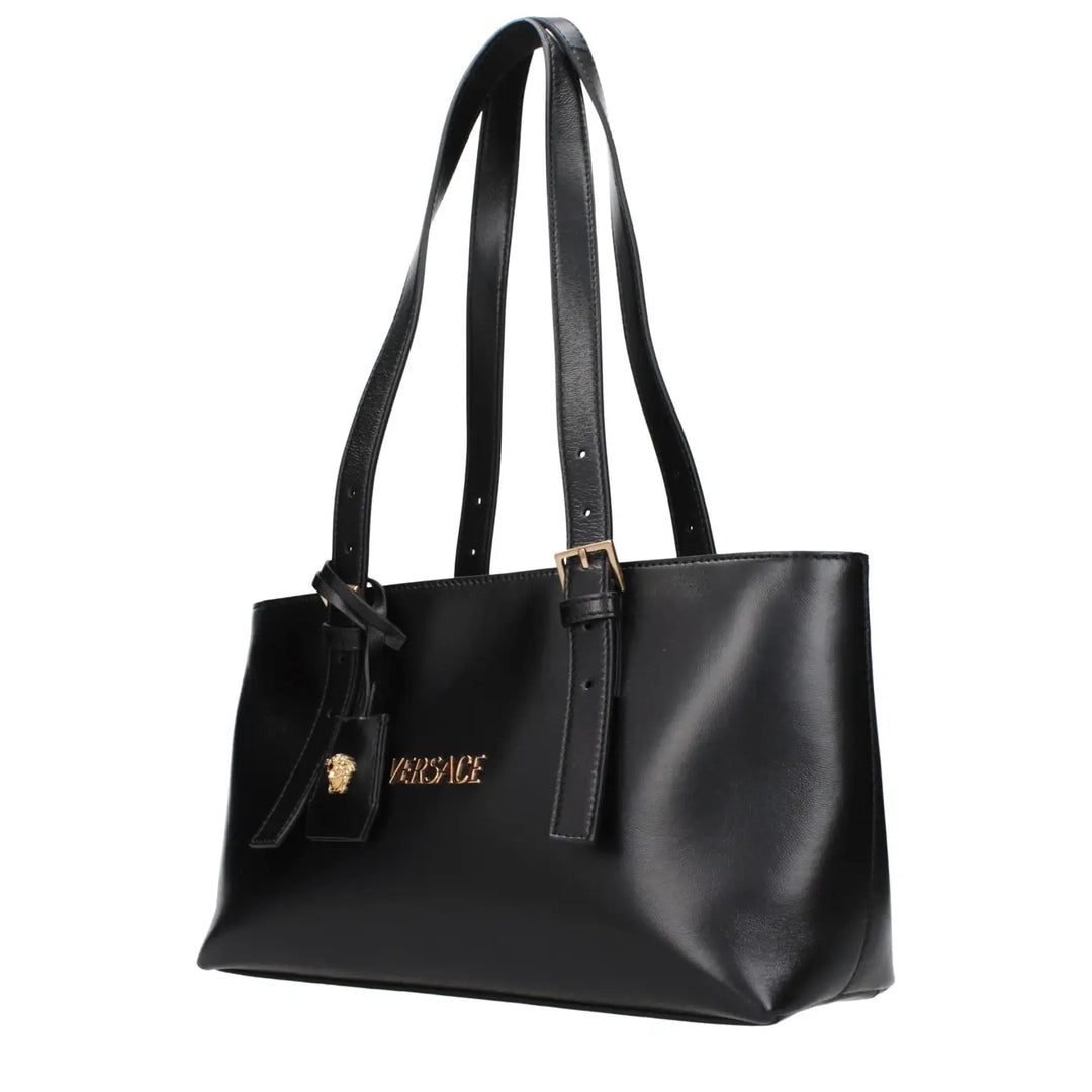 Versace Black Leather Shoulder Bag