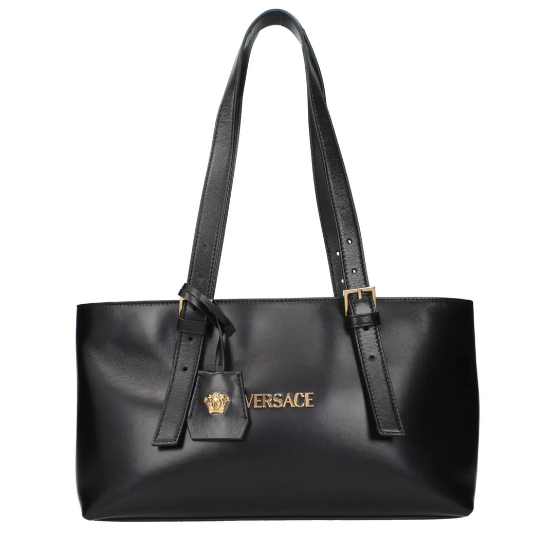 Versace Black Leather Shoulder Bag