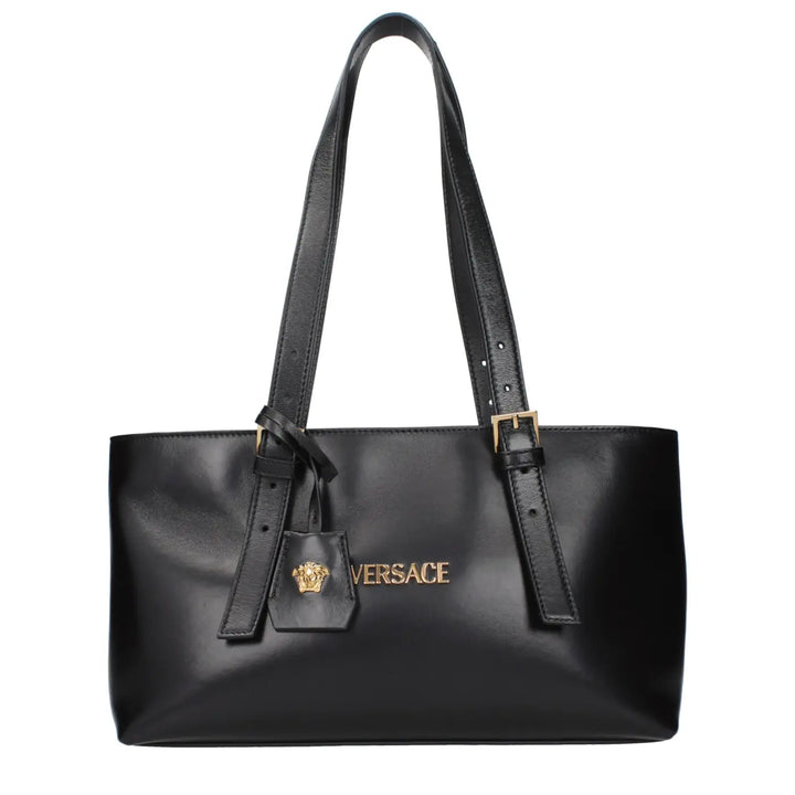 Versace Black Leather Shoulder Bag