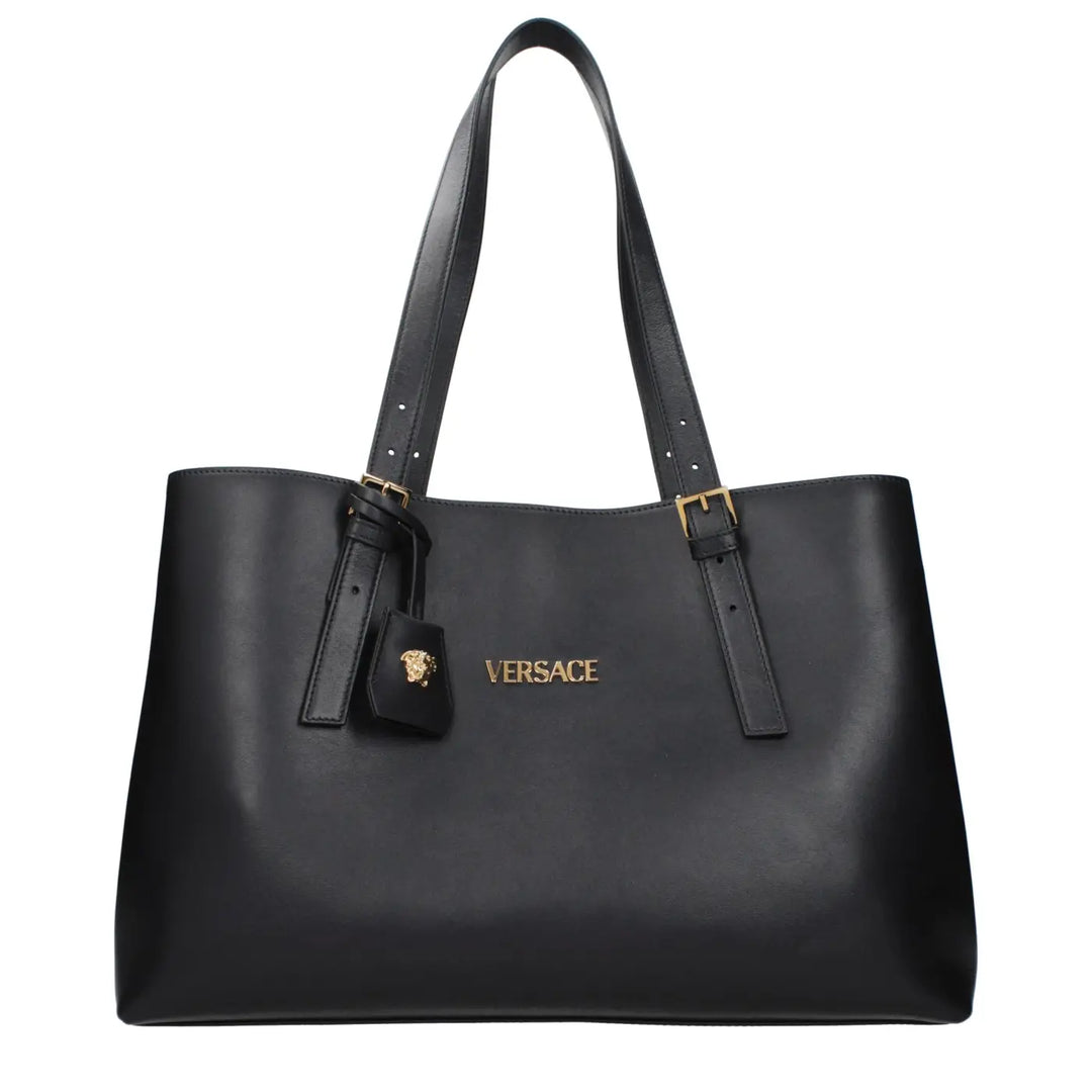 Versace Black Leather Shoulder Bag