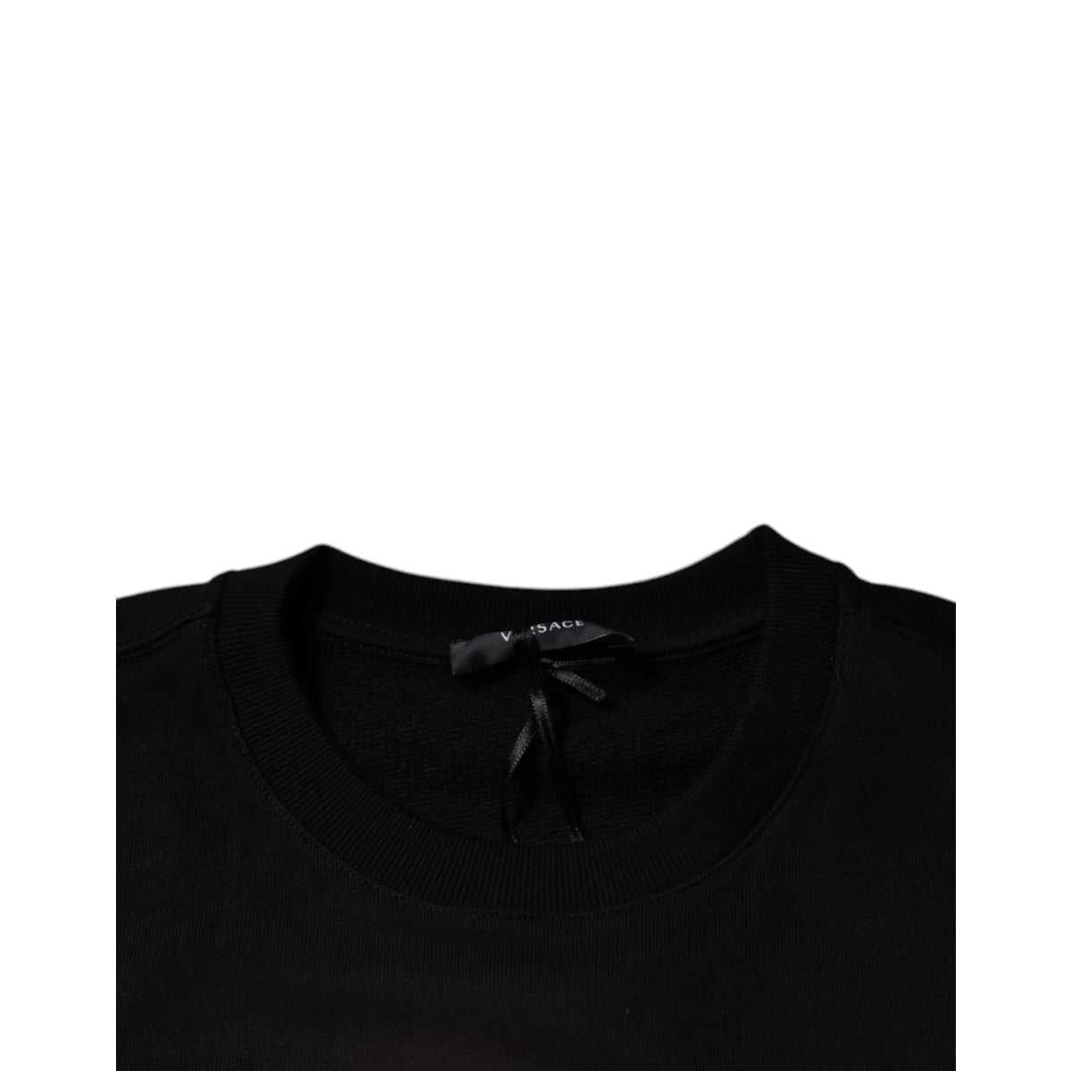 Versace Black Medusa Crew Neck Pullover Sweater Cotton Authentic