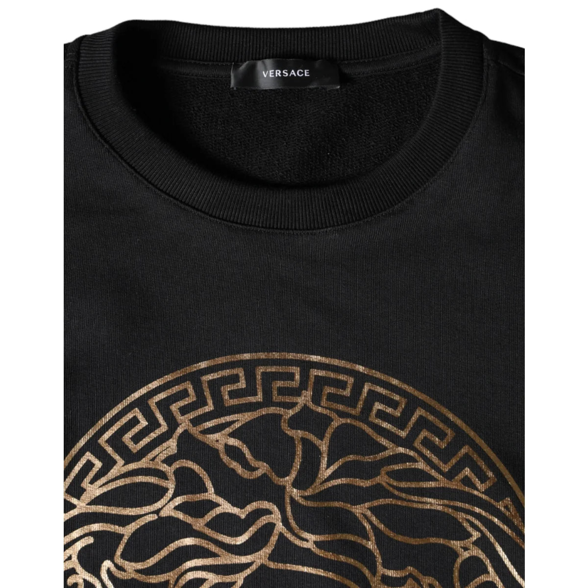 Versace Black Medusa Crew Neck Sweater Authentic Cotton Pullover