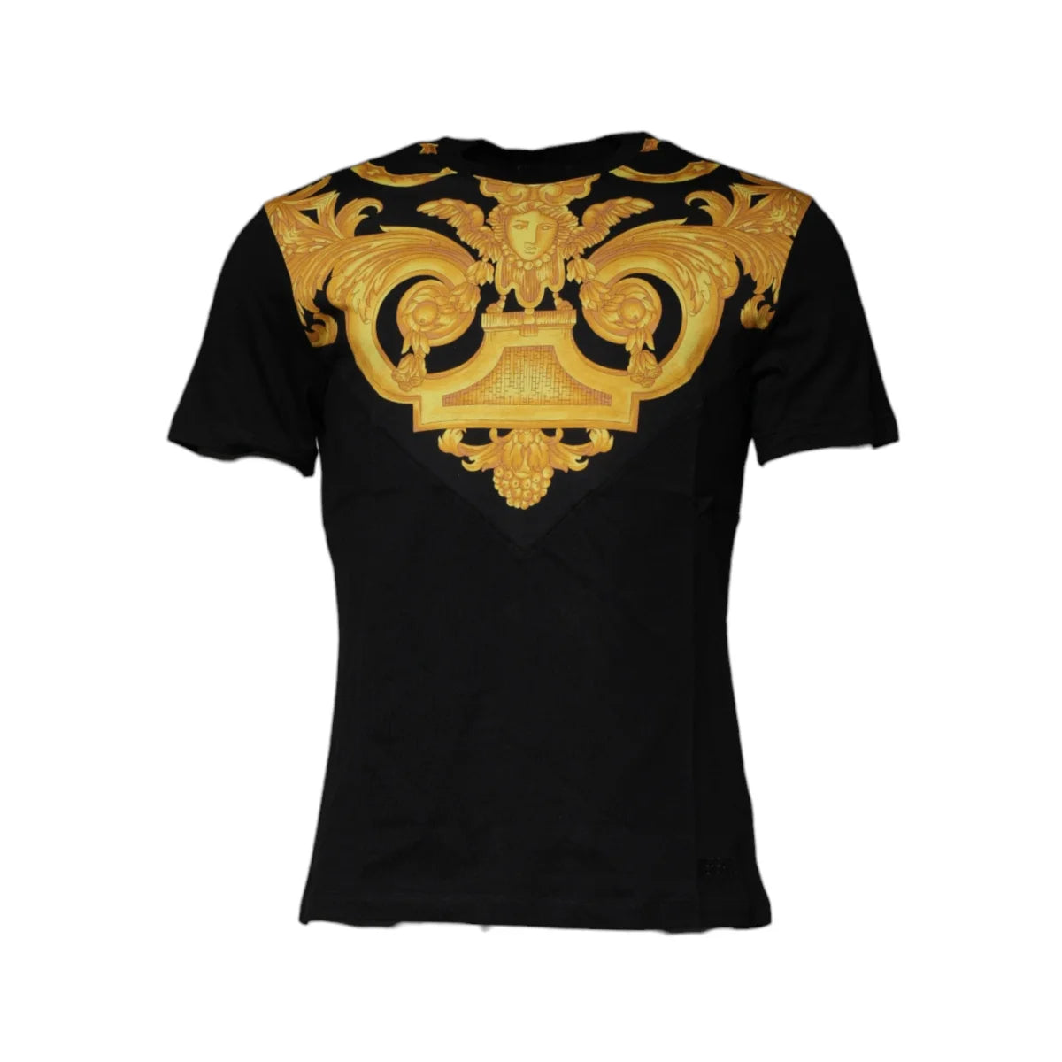 Versace Black Medusa Print Cotton Crew Neck T-shirt