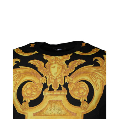 Versace Black Medusa Print Cotton Crew Neck T-shirt