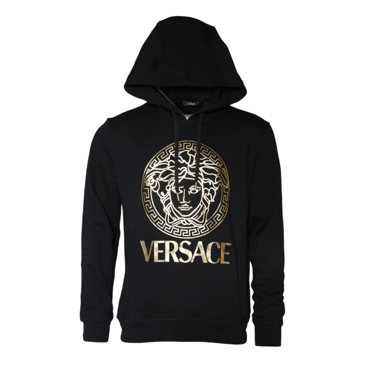 Versace Black Medusa Print Cotton Hoodie Sweater