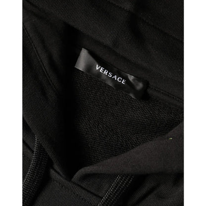 Versace Black Medusa Print Cotton Hoodie Sweater