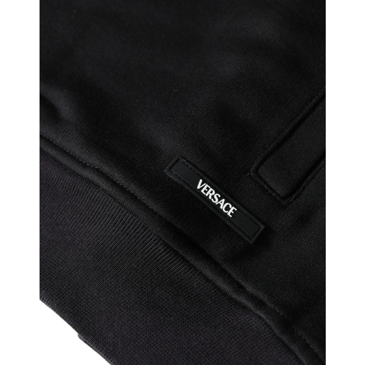 Versace Black Medusa Print Cotton Zip Hoodie Sweater
