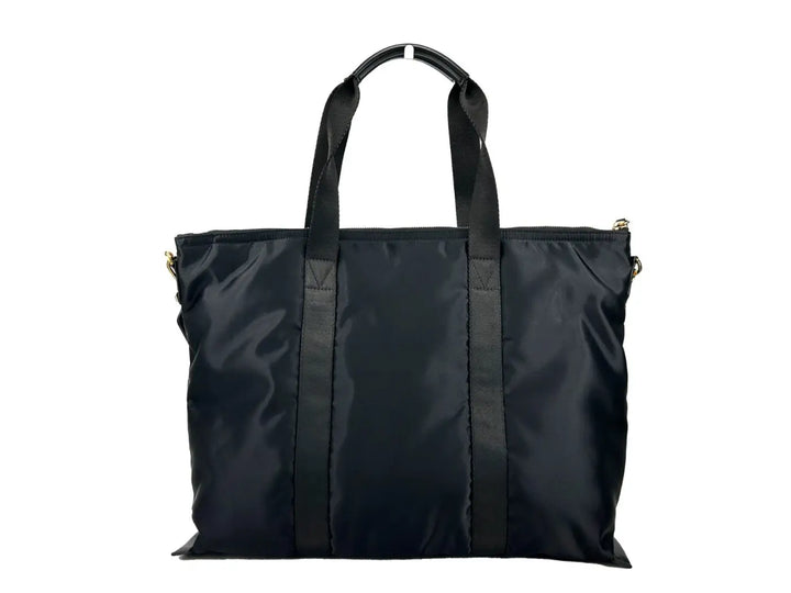 Versace Black Nylon Fabric La Medusa Shoulder Tote Bag