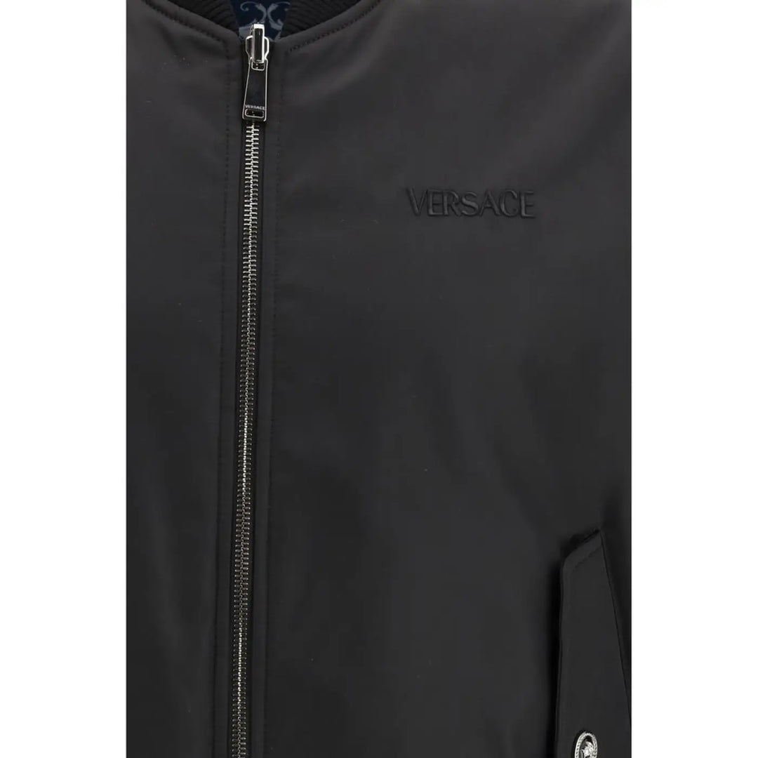 Versace Black Polyamide Bomber