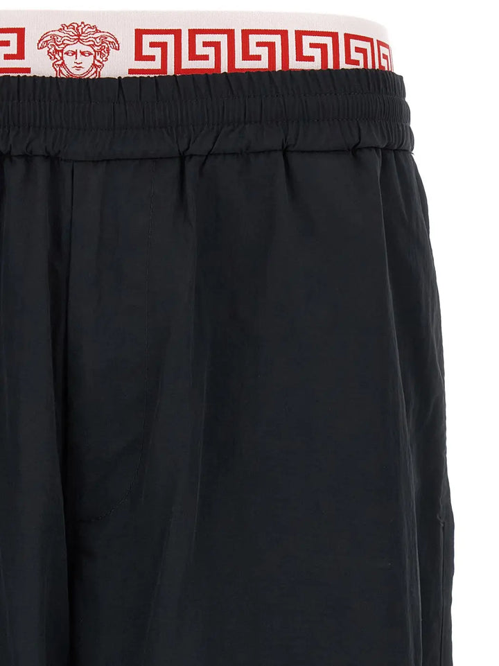 Versace Black Polyamide Joggers (workout Pants)