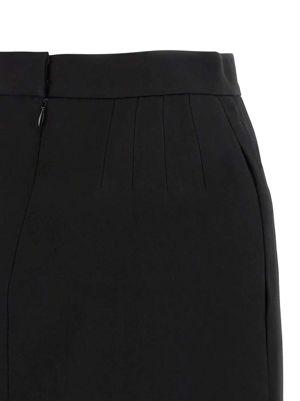 Versace Black Virgin Wool Long Skirt