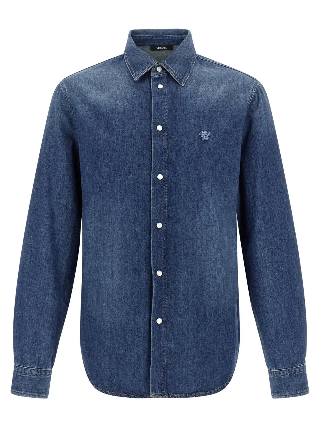 Versace Blue Cotton Blouse