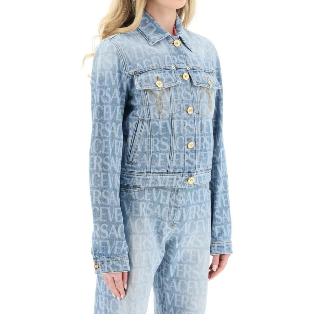 Versace Blue Cotton Denim Jacket