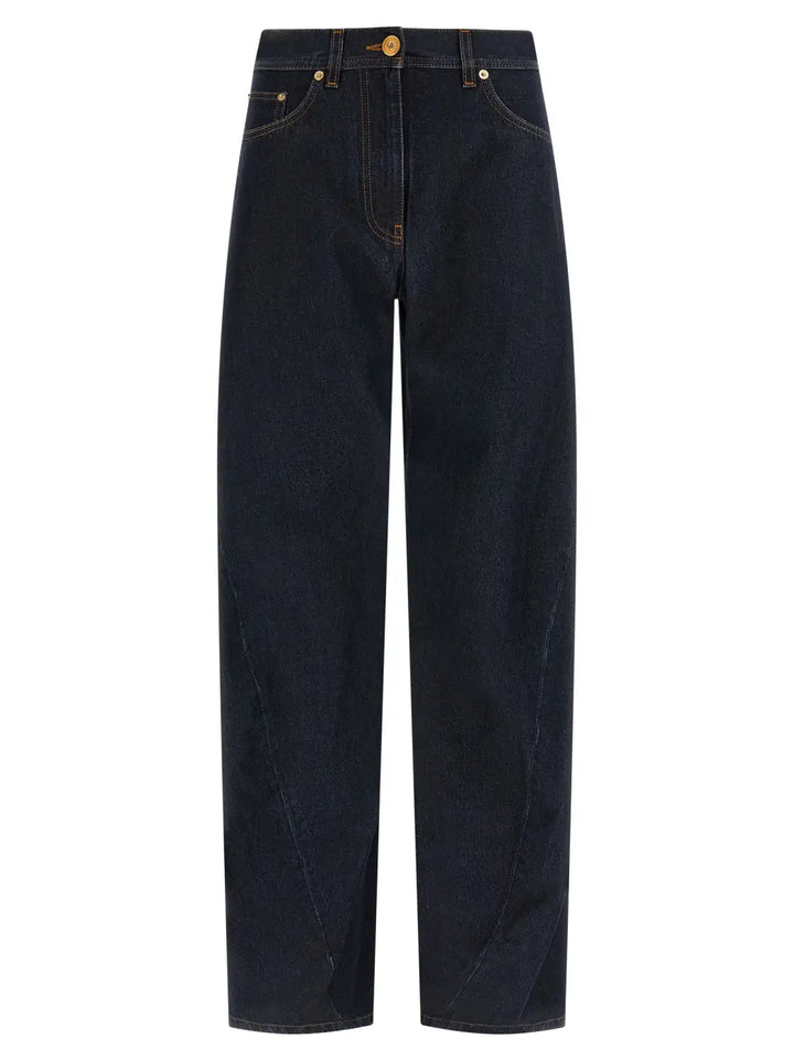 Versace Blue Cotton High-waisted Jean