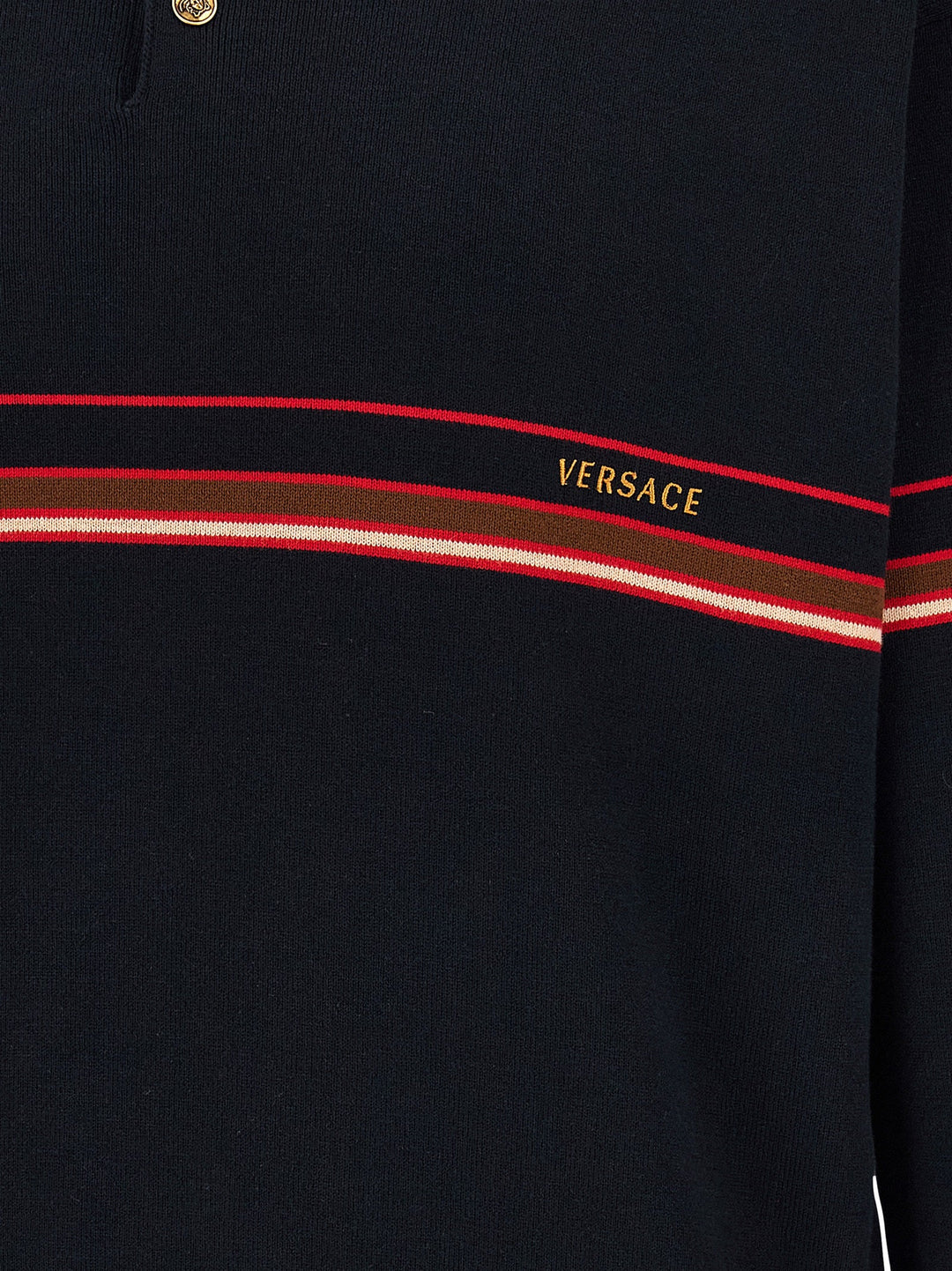 Versace Blue Cotton Polo Shirt