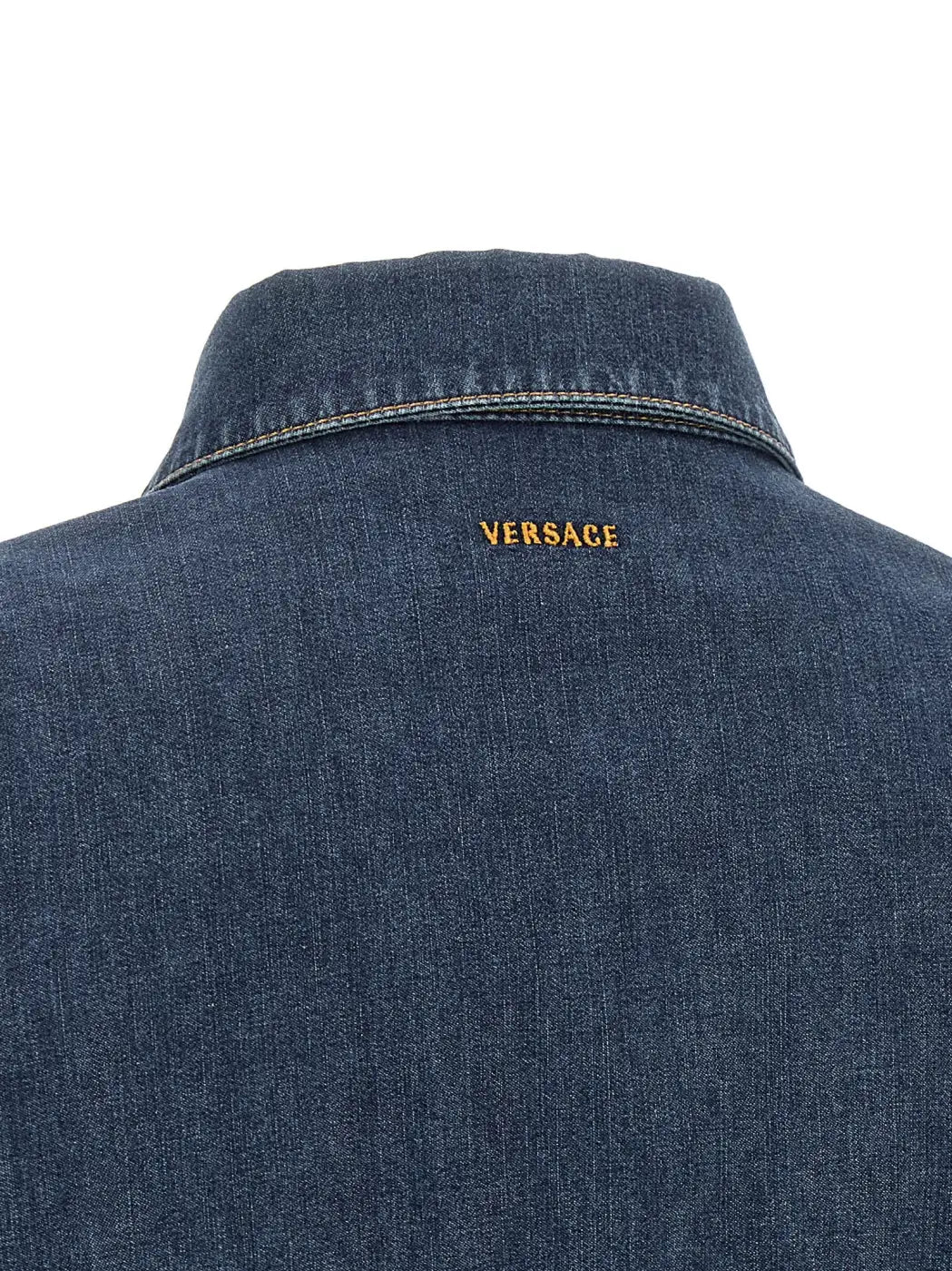 Versace Blue Cotton Short Dress