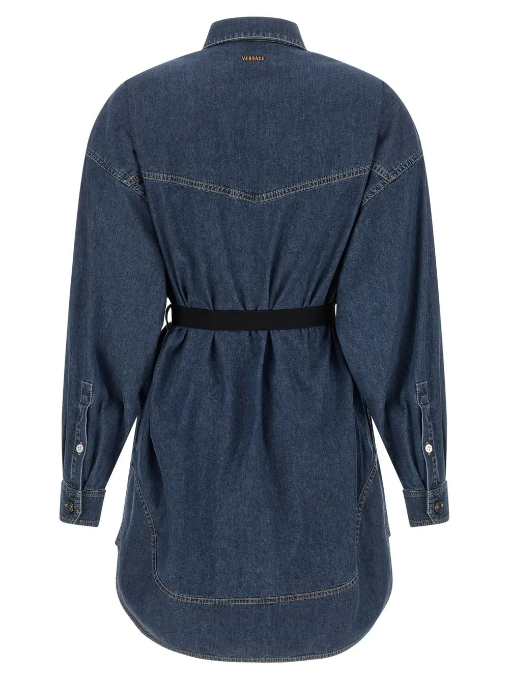 Versace Blue Cotton Short Dress