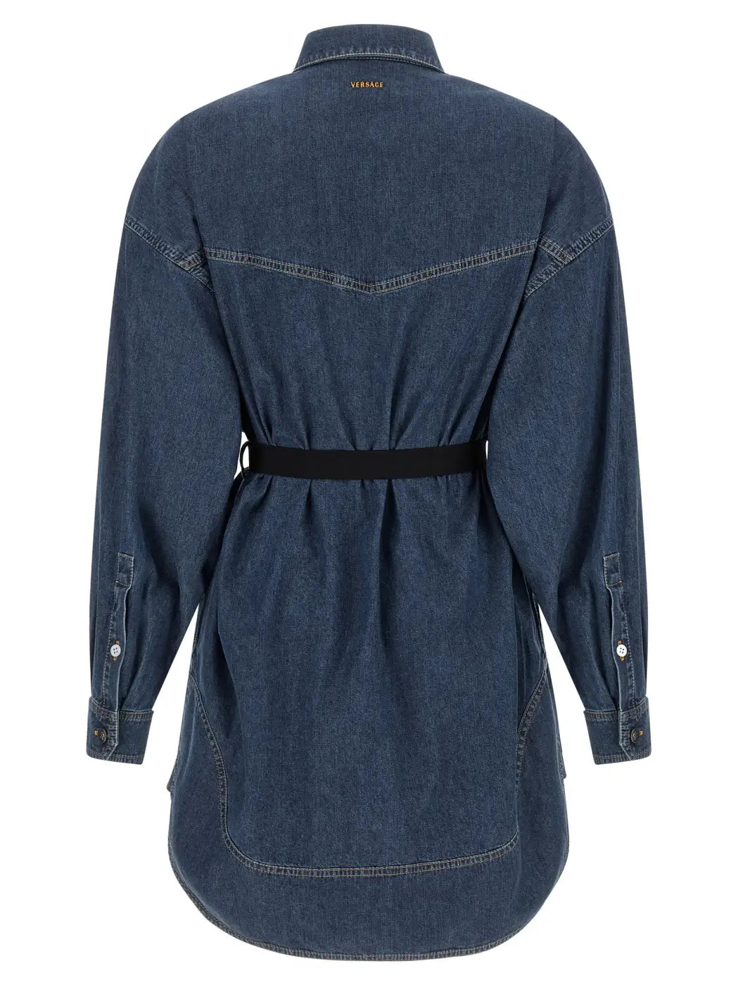 Versace Blue Cotton Short Dress