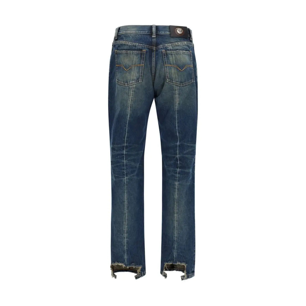 Versace Blue Cotton Straight-leg Jeans