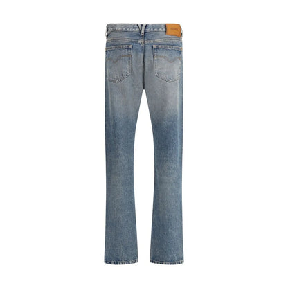 Versace Blue Cotton Straight-Leg Jeans