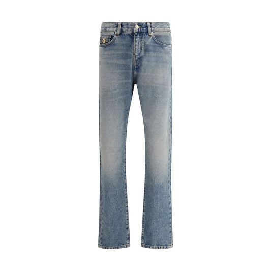 Versace Blue Cotton Straight-Leg Jeans