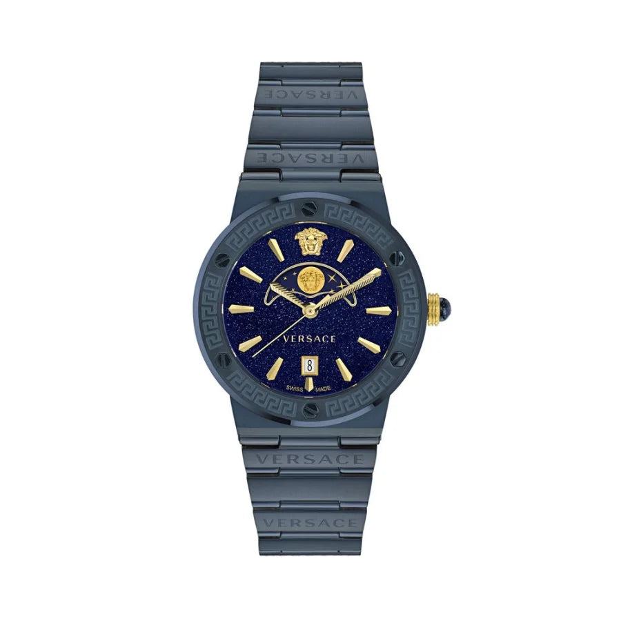 Versace Blue Stainless Steel Dress Watch