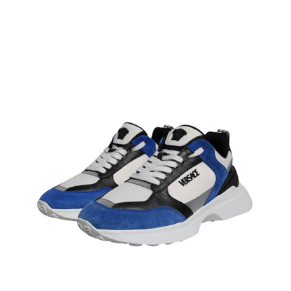 Versace Canvas Quad Fabric Medusa Low Top Sneakers New with Tags