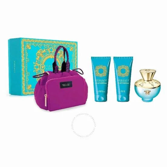 Versace Dylan Turquoise 4 Piece Gift Set for Women Eau De Toilette and Lotion Women’s Sets