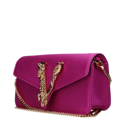 Versace Fuchsia Clutch Code F85543 Satin with Removable Shoulder Strap