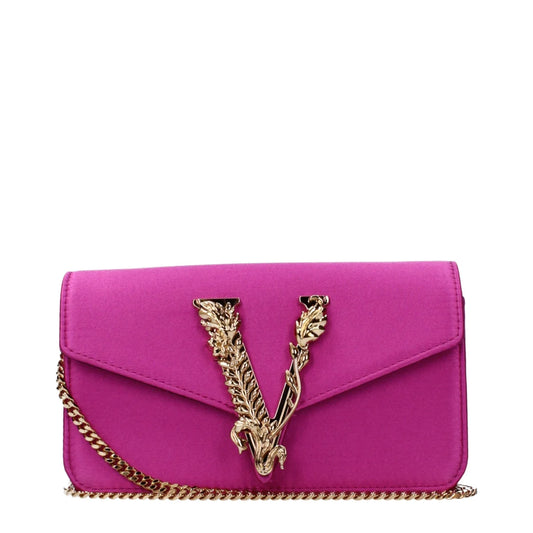 Versace Fuchsia Clutch Code F85543 Satin with Removable Shoulder Strap