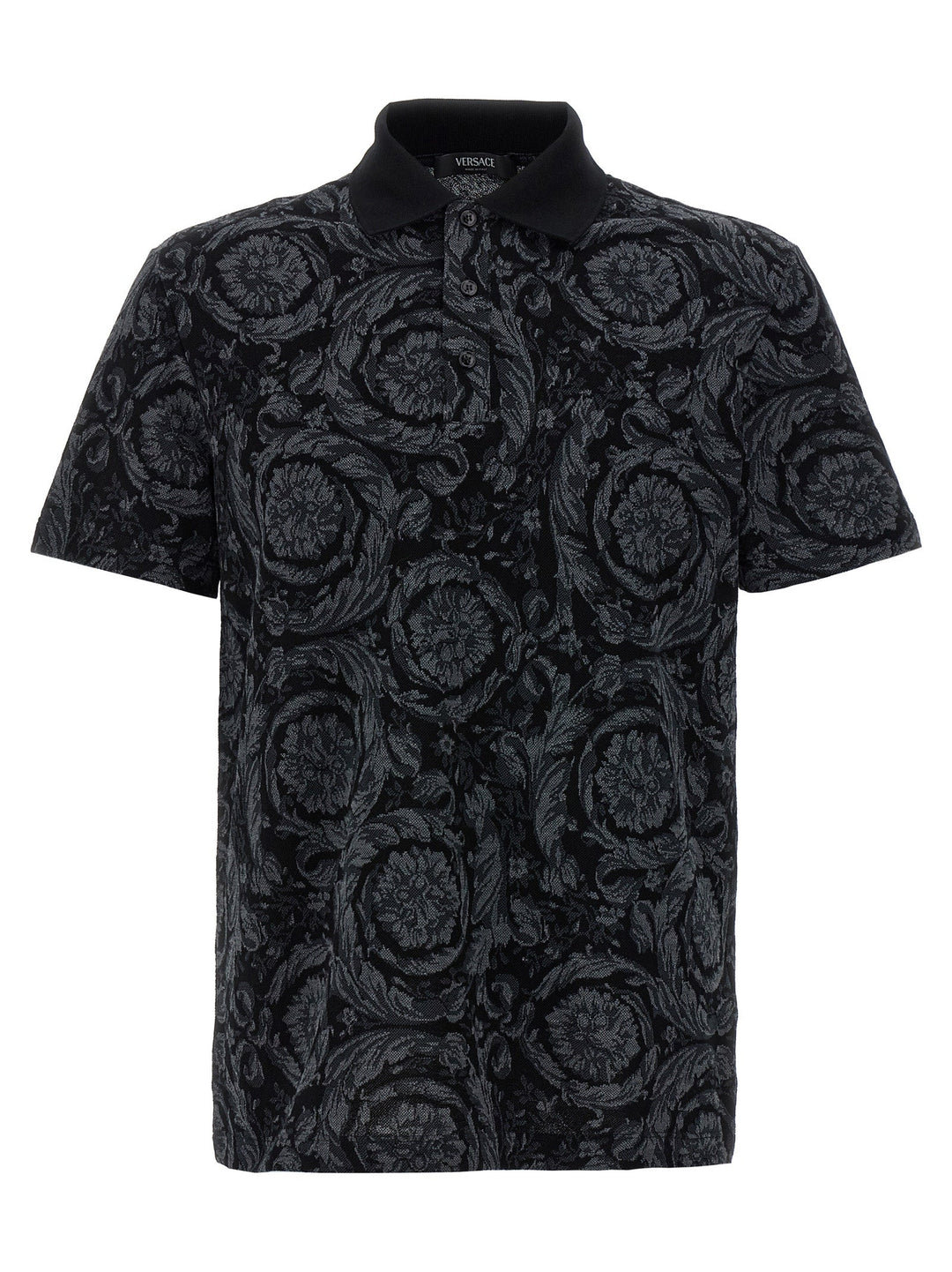 Versace Gray Cotton Polo Shirt