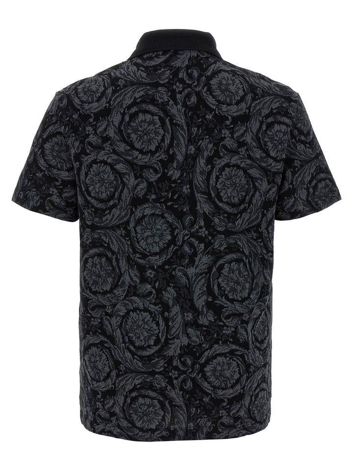 Versace Gray Cotton Polo Shirt