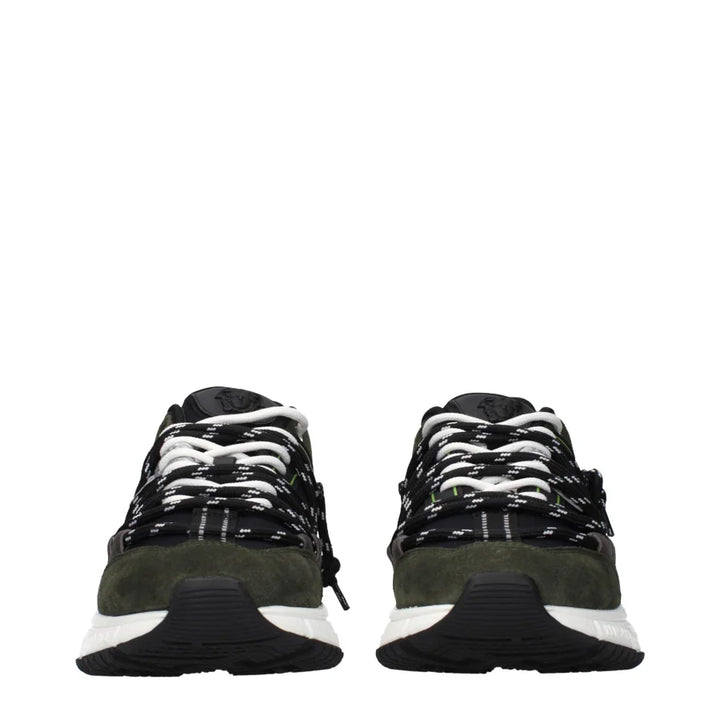 Versace Gray Leather Sneakers