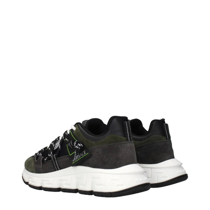 Versace Gray Leather Sneakers