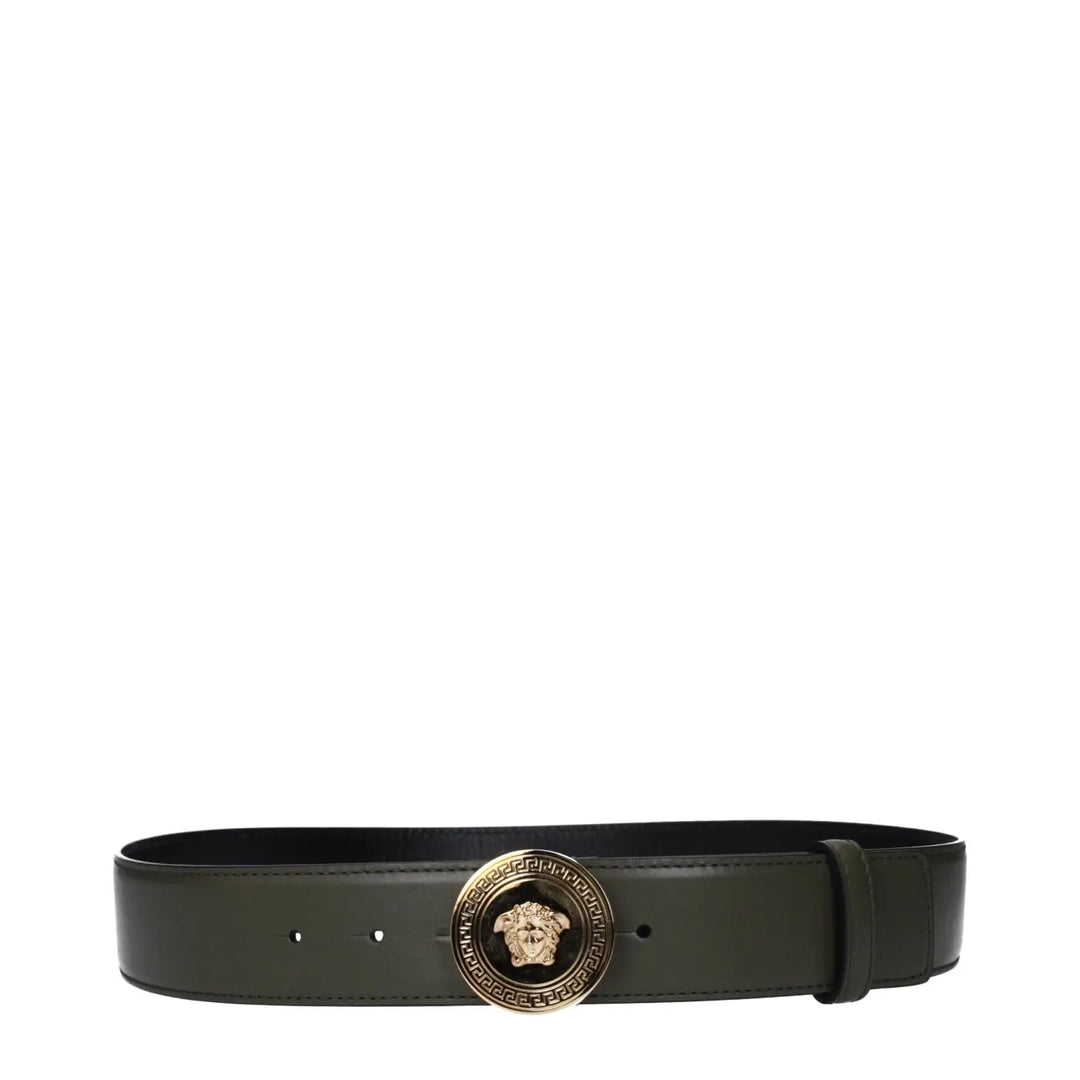 Versace Green Leather Regular Belt